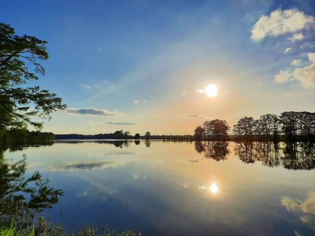 #sunset #reflection Bearskin Lake, Marlsgate Plantation, Scott AR
